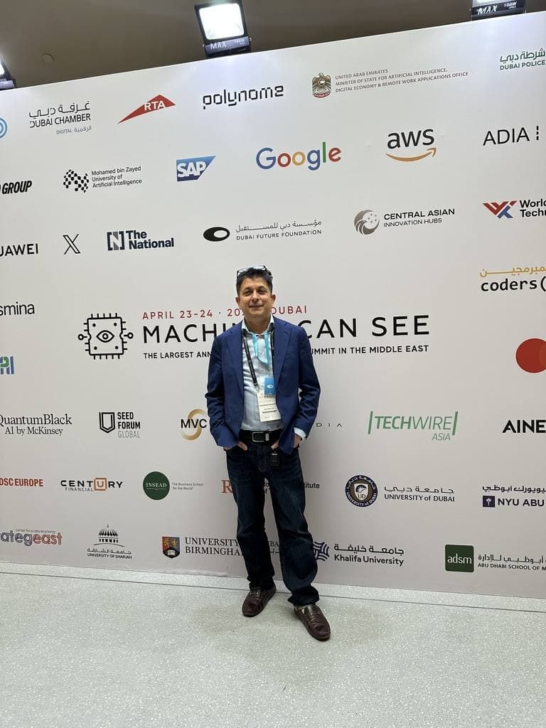 Aruneesh Salhotra at the Machines Can See 2025 media wall in Dubai