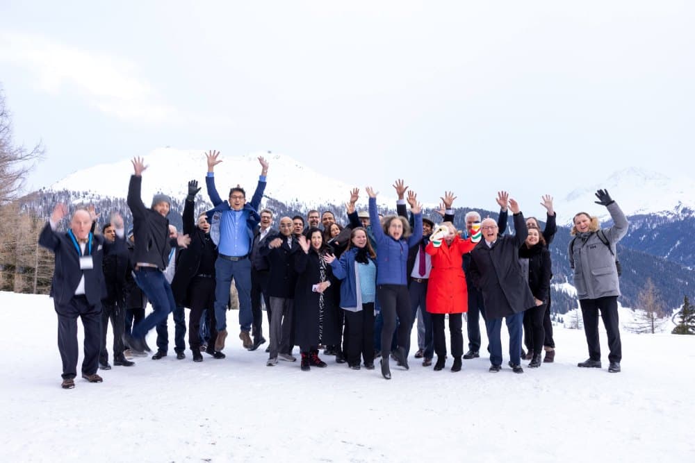 Group photo of Cyber Future Foundation delegates in Davos